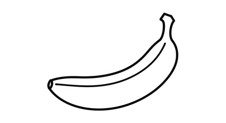 Simple line drawing of a curved yellow banana silhouette © MDJAMAL