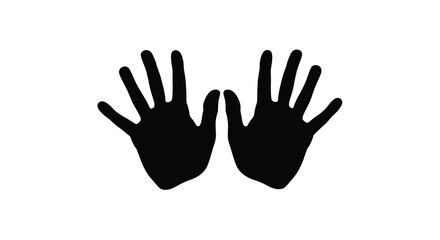 Obraz premium Two hands facing forward a striking black shape silhouette