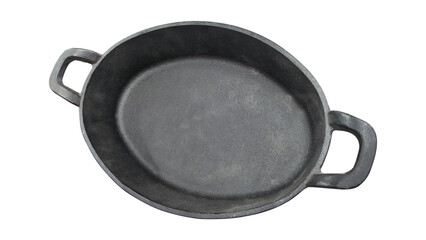 Cast iron frying pan in a transparent background