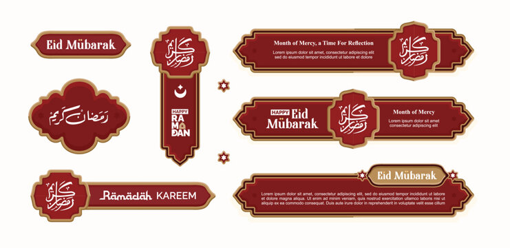 Tag Collection ramadan, The lower third is Ramadan themed with Maroon color for the streaming channel and name tag.