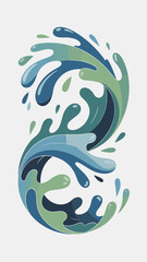 Fototapeta premium Abstract dynamic blue and green water splashes fluid movement refreshing liquid motion representing purity clarity and refreshment for health wellness and eco concepts clean energy or hydration design