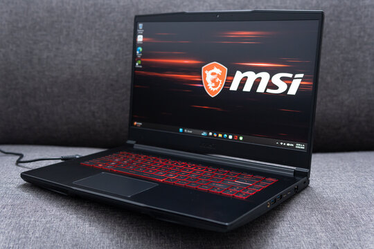 Guadalajara Jalisco, Mexico - February 15, 2026: MSI GF65 Thin gaming laptop, msi concept