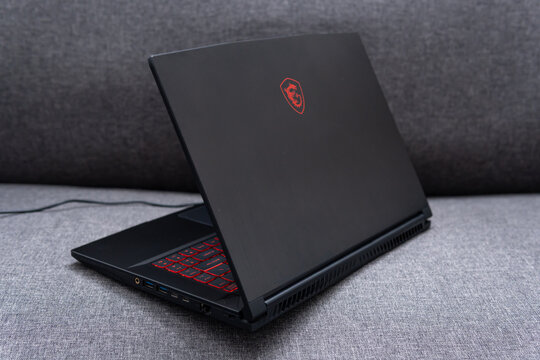 Guadalajara Jalisco, Mexico - February 15, 2026: MSI GF65 Thin gaming laptop, msi concept
