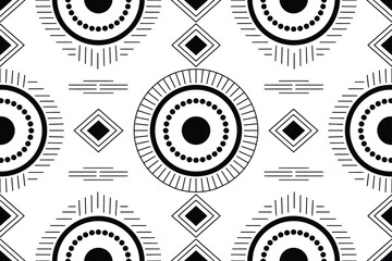 Fototapeta premium Abstract vector pattern with bold circles and geometric shapes