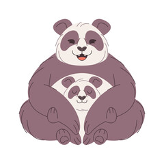 Obraz premium Cute panda mother and baby