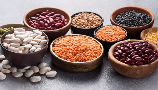 Healthy Legume Varieties White Beans Red Lentils Kidney Beans Mung Beans