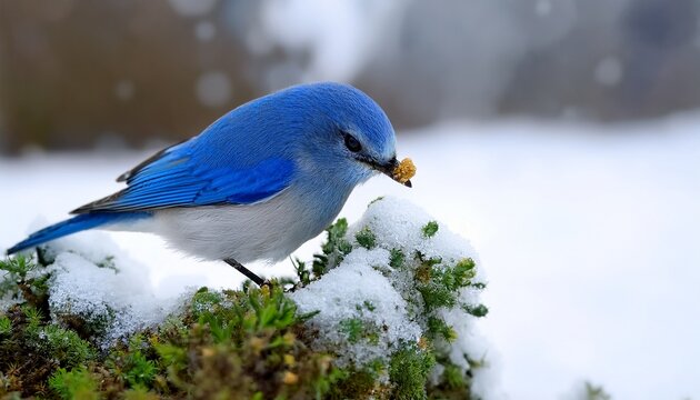 Kleine Blaumeise Sucht Futter Im Winter