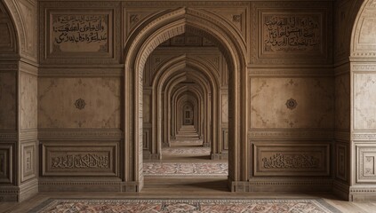 Obraz premium Unique Architecture Showcases Arches and Patterns in Historical Building