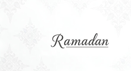 Ramadan Text on White Background.