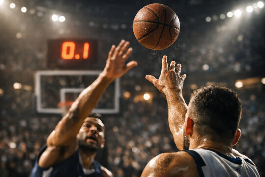 Game-Winning Buzzer Beater with Defensive Block Attempt Frozen in Final Moment Victory in a Split Second &ndash; Last Shot Taken with 0.1 on the Clock Under Pressure