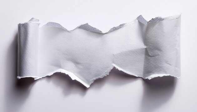 Papel Rasgado Blanco Sobre Fondo Blanco Recurso Grafico