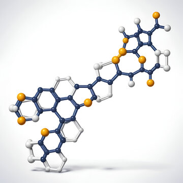 Arachidonic acid molecule. Polyunsaturated omega-6 fatty acid that is a precursor of prostaglandins, prostacyclin, thromboxanes, leukotrienes and anandamide. Skeletal formula.