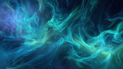 Fototapeta premium Nebula Cloud of Blue and Green