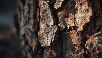 Rough textured brown tree bark close-up