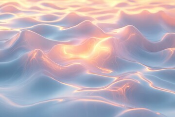 Fototapeta premium Calm waves reflect the soft glow of sunrise over a tranquil ocean surface