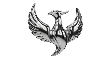 Fototapeta premium Chrome Phoenix Rising Emblem