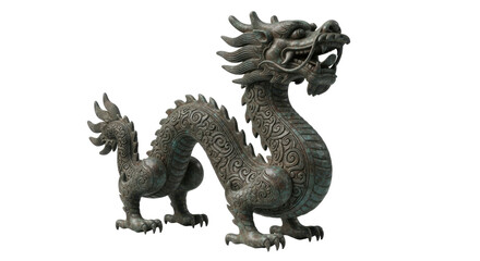 Ornate Bronze Chinese Dragon Statue