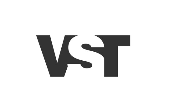 VST logo design. Initial letter V S T bold font style for tech startups, consulting, corporate branding. Creative company name, headlines typography identity, trendy logotype.