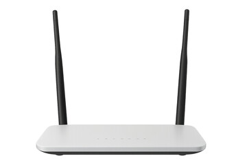 Fototapeta premium White wireless wi-fi internet router with antennas