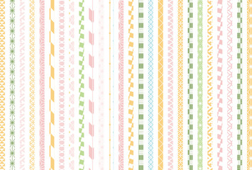 【春の背景素材】伝統文様のカラフルな和柄イラスト
