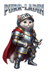 Purr-Ladin Armored Cat Knight Fantasy Design