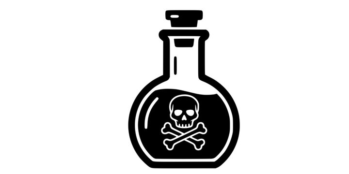 flask poison glyph flat vector icon
