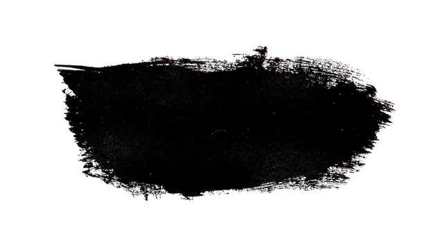 Black grunge brush stroke vector, hand-painted ink smear texture for artistic background design
