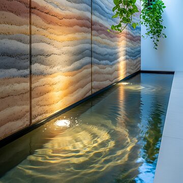 Sustainable Design Detail of Rammed Earth Wall Meeting Modern Indoor Floor