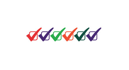 Colorful Checkmark Symbols in Row.