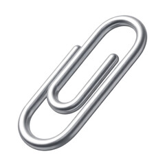 Silver Paper Clip 3D Icon