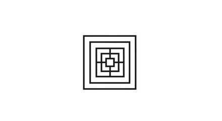 Geometric Maze Symbol Design Element.
