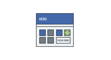 Fototapeta premium Hero Fuel Zones Icon Graphic Illustration.