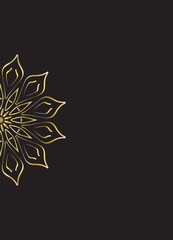 Luxury Gold Mandala Decorative Pattern on Dark Background