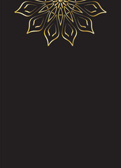 Luxury Gold Mandala Decorative Pattern on Dark Background
