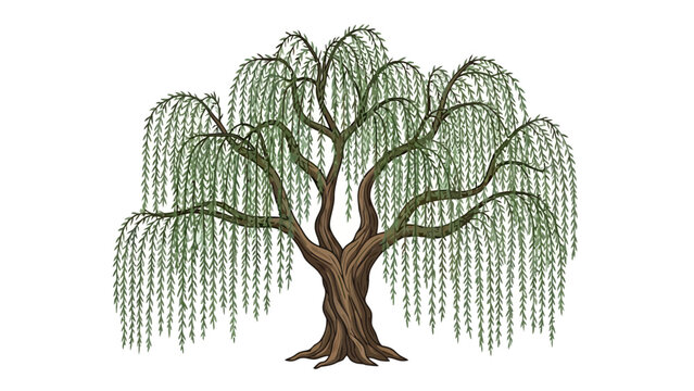 Weeping Willow Tree Illustration.