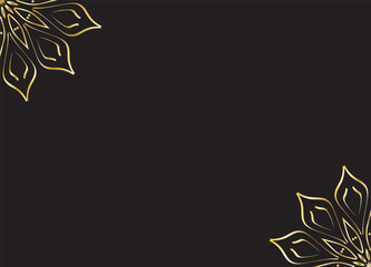 Luxury Gold Mandala Decorative Pattern on Dark Background