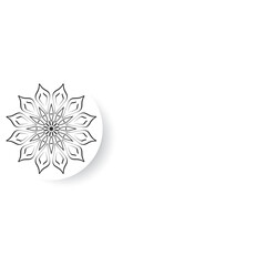 Minimalist Floral Mandala Line Art with Elegant Symmetrical Petal Design