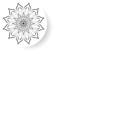 Minimalist Floral Mandala Line Art with Elegant Symmetrical Petal Design