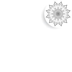 Minimalist Floral Mandala Line Art with Elegant Symmetrical Petal Design