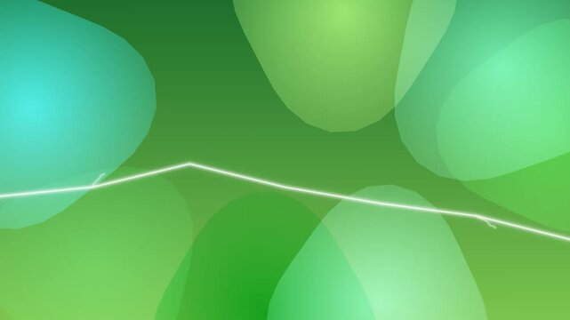 A serene landscape with abstract green shapes and a white line viewed from above