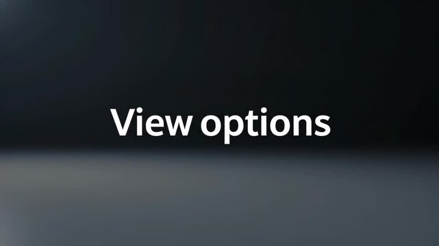 Animated text view options appearing on a sleek dark background. User interface element for website navigation, application settings, or digital menu selection