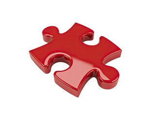 Obraz premium A single red puzzle piece on a white background