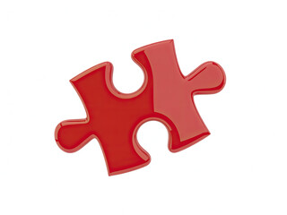 Obraz premium A red puzzle piece on a white background