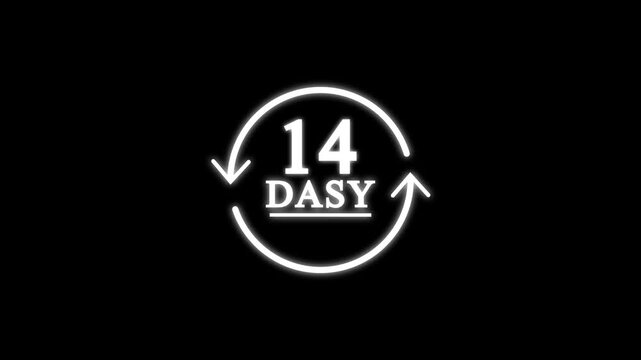 14 days to go, icon, stile, timer, countdown, Count time display with numbers. illustration , business, sale, label button ,promotion clock signs business concept isolated.4K video