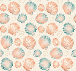 Beach Shells Seamless Repeat