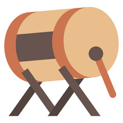 Bedug Flat Icon Mini Illustration, Use For Modern Concept, Print, Ui, Ux Kit, Web And App Development. Vector Related To Ramadan, Eid Al-Fitr, Eid Al-Adha And More