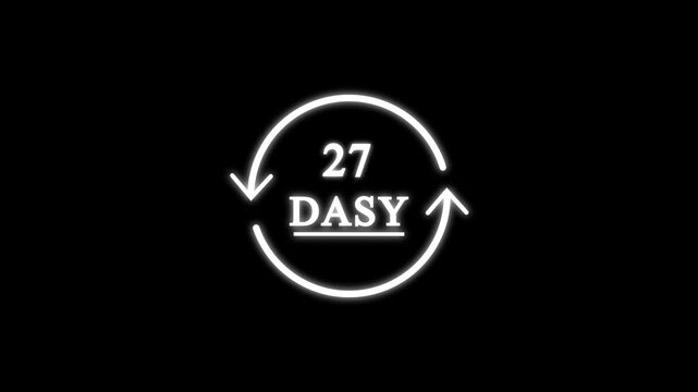 27 days to go, icon, stile, timer, countdown, Count time display with numbers. illustration , business, sale, label button ,promotion clock signs business concept isolated.4K video