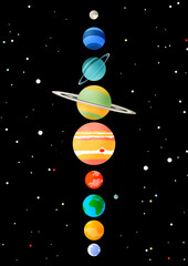Solar System planets Space Science Universe illustration Graphic Design © Daniel