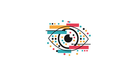 Fototapeta premium Stylized Eye Logo with Colorful Dots.