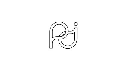 Obraz premium Stylized Monogram Letter P and J Logo.